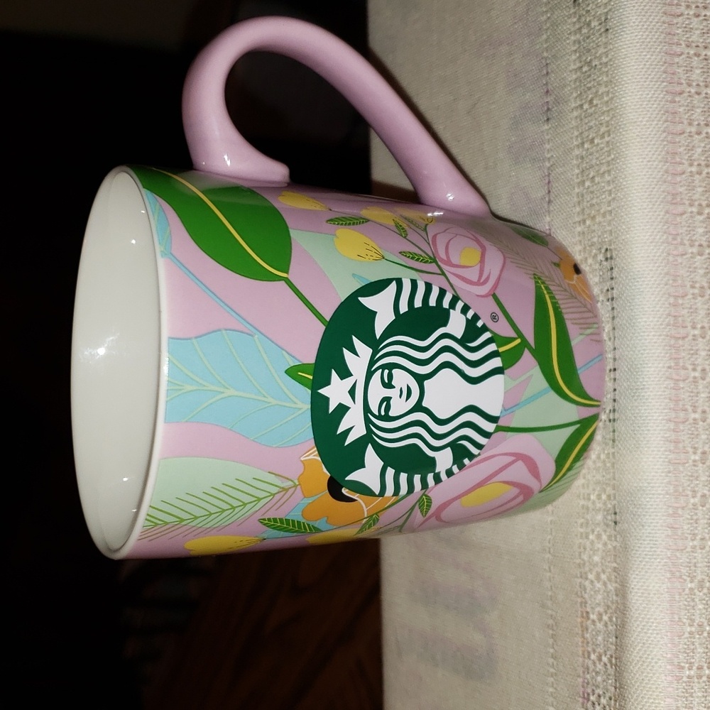 2020 Starbucks Pink Floral Mug with Siren Logo